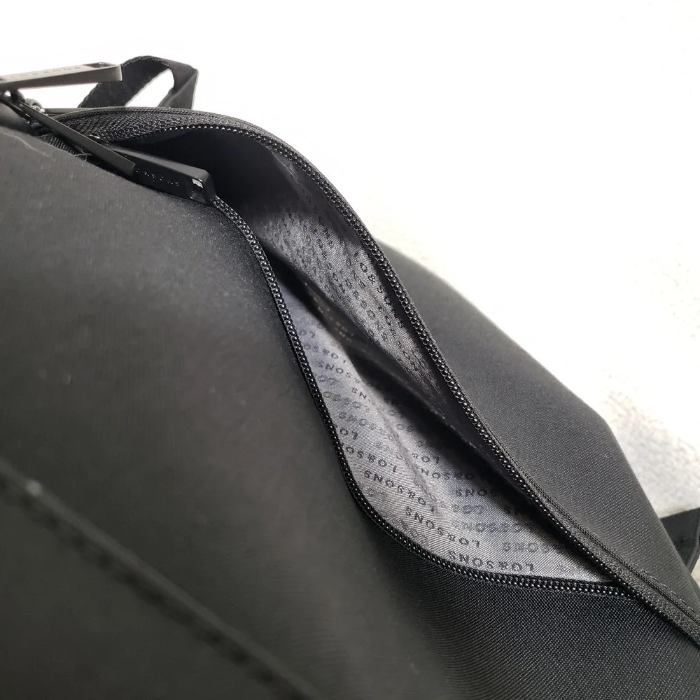 Lo and Sons Hanover Supreme Backpack Black Waxed Poly 16